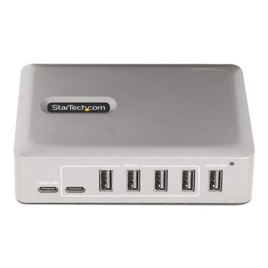 StarTech.com 7-Port USB-C Hub, 5x USB-A + 2x USB-C, Self-Powered w/ 65W Power Supply, USB 3.1 10Gbps Hub w/ BC1.2 Charging, Desktop/Laptop USB Hub with 3ft Locking USB-IF Certified Cable - USB Expansion Hub (10G5A2CS-USB-C-HUB) - Rozbocovac - 5 x USB 3.2 Gen 2 + 2 x USB-C 3.2 Gen 2 - desktop