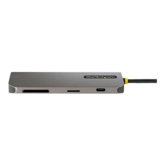 StarTech.com USB C Multiport Adapter, 4K 60Hz HDMI Video, 3 Pt 5Gbps USB-A Hub, 100W Power Delivery Pass-Through, GbE, SD/MicroSD, USB Type-C Mini Travel Dock, 12" / 30cm Cable - USB C Laptop Docking Station - Dokovací stanice - USB-C / Thunderbolt 3 / Thunderbolt 4 - HDMI - 1GbE
