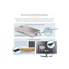 StarTech.com Thunderbolt 4 Multi-Display Docking Station, Quad/Triple/Dual Monitor Dock, 2x HDMI/2x DisplayPort, 7x USB Hub, 2.5 Gigabit Ethernet, 98W Power Delivery, for Windows/MacBook - TB4 Host Cable (132UE-TB4USB4DOCK) - Dokovací stanice - Thunderbolt 4 - 2 x DP, 2 x HDMI - 1GbE - 180 Watt