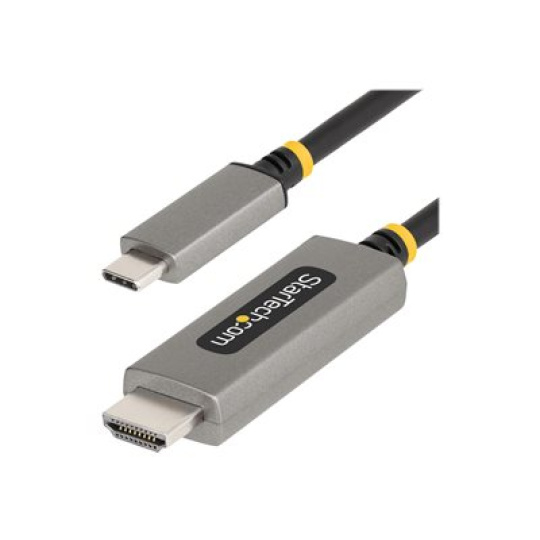 StarTech.com 6ft (2m) USB-C to HDMI Adapter Cable, 8K 60Hz, 4K 144Hz, HDR10, USB Type-C to HDMI 2.1 Video Converter Cable, USB-C DP Alt Mode/USB4/Thunderbolt 3/4 Compatible - USB-C Laptop to HDMI Monitor (135B-USBC-HDMI212M) - Kabel adaptéru - 24 pin USB-C s piny (male) do HDMI s piny (male) - 2 m - šedá space gray - podpora 8K60Hz, podpora 4K144Hz