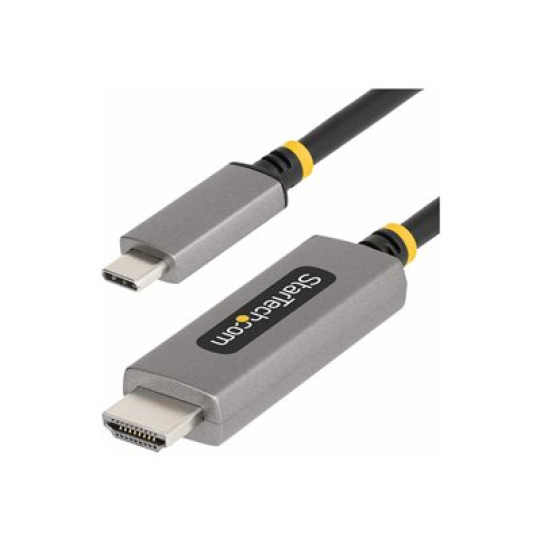 StarTech.com 10ft (3m) USB-C to HDMI Adapter Cable, 8K 60Hz, 4K 144Hz, HDR10, USB Type-C to HDMI 2.1 Video Converter Cable, USB-C DP Alt Mode/USB4/Thunderbolt 3/4 Compatible - USB-C Laptop to HDMI Monitor (136B-USBC-HDMI213M) - Kabel adaptéru - 24 pin USB-C s piny (male) do HDMI s piny (male) - 3 m - šedá space gray - podpora 8K60Hz, podpora 4K144Hz, aktivní