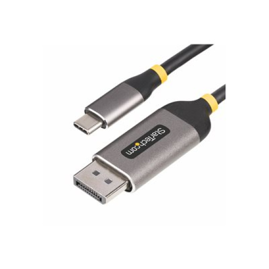StarTech.com 10ft (3m) USB-C to DisplayPort Adapter Cable, 8K 60Hz - Kabel adaptéru - 24 pin USB-C (M) do DisplayPort (M) s jazýckem - USB4 / Thunderbolt 3 / Thunderbolt 4 / DisplayPort 1.4 - 3 m - podpora 8K60Hz, podpora 4K144Hz - cerná, šedá
