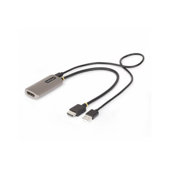 StarTech.com HDMI to DisplayPort Adapter, 8K 60Hz, Active Video Converter - Kabel adaptéru - HDMI s piny (male) do DisplayPort se zdířkami (female) - 30 cm - šedá space gray - aktivní, podpora 8K60Hz, Jednosměrný