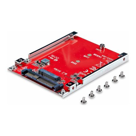 StarTech.com M.2 to U.3 Adapter, For M.2 NVMe SSDs, PCIe M.2 Drive to 2.5inch U.3 (SFF-TA-1001) Host Adapter/Converter, TAA Compliant - 2.5" Drive Form Factor (1M25-U3-M2-ADAPTER) - Adaptér rozhraní - M.2 - M.2 NVMe Card / PCIe 4.0 (NVMe) - U.3 - cervená - kompatibilní s TAA