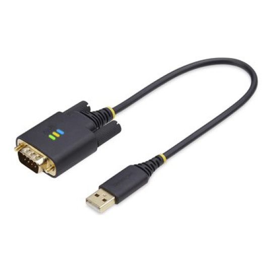 StarTech.com 1ft (30cm) USB to Serial Adapter Cable, COM Retention, RS232 - USB / sériový kabel - USB (M) do DB-9 (M) šroubovací - 30.5 cm - drsný, lisovaný