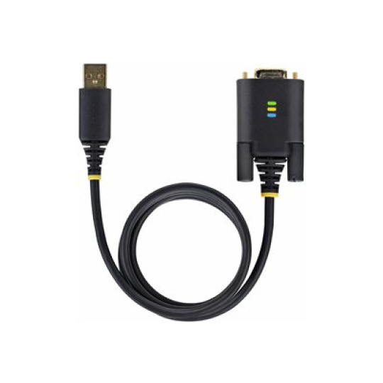 StarTech.com 3ft (1m) USB to Serial Adapter Cable, Interchangeable DB9 Screws/Nuts, COM Retention, USB-A to DB9 RS232, FTDI IC, Level-4 ESD Protection, Windows/macOS/ChromeOS/Linux - Rugged TPE Construction (1P3FFCB-USB-SERIAL) - USB / sériový kabel - USB (M) do DB-9 (M) - 1 m - cerná