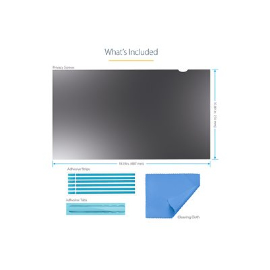 StarTech.com 22-inch 16:9 Computer Monitor Privacy Filter, Anti-Glare Privacy Screen with 51% Blue Light Reduction, Black-out Monitor Screen Protector w/+/- 30 deg. Viewing Angle, Matte and Glossy Sides (2269-PRIVACY-SCREEN) - Filtr pro zvýšení soukromí k notebooku (horizontální) - šírka 22" - pruhledná