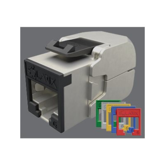 Solarix - Modul - toolless - montáž do racku - CAT 6/6e - STP - RJ-45 - černá, stříbrná
