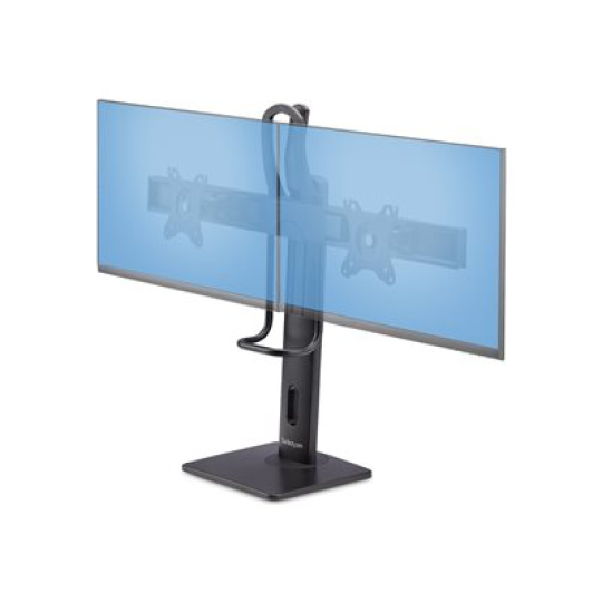 StarTech.com Crossbar Dual Monitor Desk Stand, Double 27inch Screens/VESA - Stojan - pro 2 monitory - plast, hliník, ocel - cerná - velikost obrazovky: 17"-27" - stolní stojan