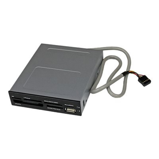 StarTech.com 3.5in Front Bay 22-in-1 USB 2.0 Internal Multi Media Memory Card Reader with Simultaneous Access - CF/SD/MMC/MS/xD - Black (35FCREADBK3) - Ctecka karet - 22 v 1 - 3,5" (víceformátový) - USB 2.0