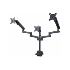 StarTech.com Triple Monitor Desk Mount For Up To Three 27in Screens, VESA 75x75/100x100, Tool-Less Arm Adjustments, C-Clamp/Grommet Mount, Spring-Assisted Arms - Montážní sada - nastavitelné rameno - pro 3 LCD displeje - hliník, ocel, plast - cerná - velikost obrazovky: až 27" - upevnitelné na stul