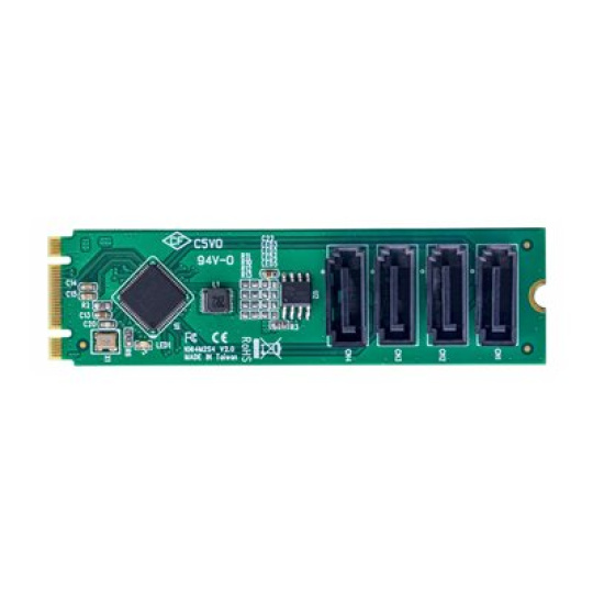 StarTech.com 4-Port M.2 to SATA Adapter Card, M.2 PCIe 3.0 to SATA HDD/SSD Expansion Card, ASM1064 Chipset, M.2 NVMe to 4x HDD/SSD for Windows/macOS/Linux - Adaptér rozhraní - SATA - M.2 Card - zelená