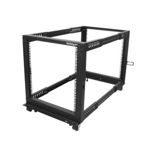 StarTech.com 12U 19" Open Frame Server Rack, 4 Post Adjustable Depth 23-41" Mobile, Free Standing Rolling Network/Computer Equipment Data Rack, Dell PowerEdge, HP ProLiant ThinkServer - Adjustable Server Rack (4POSTRACK12U) - Rozvadec stojanový open frame - cerná - 12U - pro P/N: CABSCREWM5B, CABSCREWSM5, CABSCREWSM5B, CABSCREWSM62, CABSCREWSM6B, CABSCRWS1224