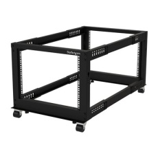 StarTech.com 8U 19" Open Frame Server Rack, 4 Post Adjustable Depth 23-41" Mobile, Free Standing Rolling Network/Computer Equipment Data Rack, Dell PowerEdge, HP ProLiant ThinkServer - Adjustable Server Rack (4POSTRACK8U) - Rozvadec stojanový open frame - 4 pozice - podlahové provedení - cerná - 8U