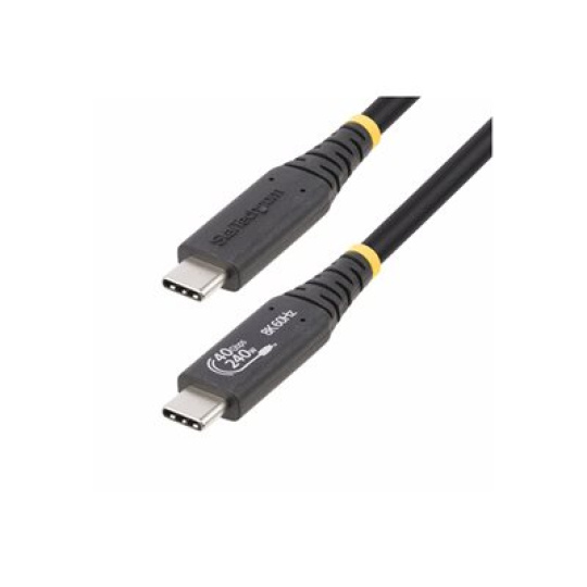 StarTech.com 50cm (1.6ft) USB4 Cable, USB-IF Certified USB-C Cord 40Gbps - USB kabel - 24 pin USB-C (M) do 24 pin USB-C (M) - USB4 / Thunderbolt 3 / Thunderbolt 4 / DisplayPort 1.4 - 48 V - 5 A - 50 cm - podpora 8K60Hz, podpora 4K120Hz, technologie Extended Power Range (EPR), podpora napájení Power Delivery 3.1, neobsahuje halogen, pasivní - cerná