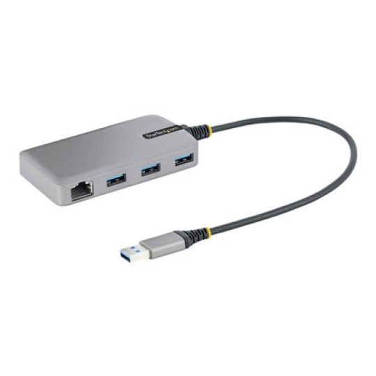 StarTech.com 3-Port USB Hub with Ethernet, 3x USB-A Ports, Gigabit Ethernet RJ45, USB 3.0 5Gbps, Bus-Powered, USB Hub w/ GbE and 1ft/30cm Long Cable, Portable Laptop USB Hub - USB Expansion Hub w/ Ethernet Adapter (5G3AGBB-USB-A-HUB) - Rozbocovac - 3 x USB 3.2 Gen 1 + 1 x micro-USB + 1 x 10/100/1000 - desktop