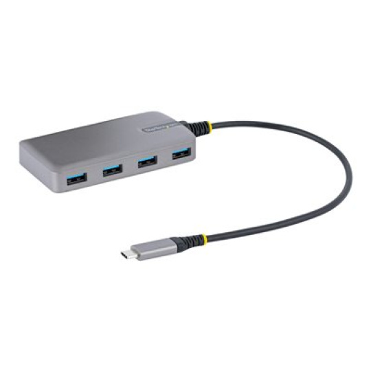 StarTech.com 4-Port USB-C Hub, USB 3.0 5Gbps, Bus Powered, USB Type-C to 4x USB-A Hub with Optional Auxiliary Power Input, Portable Desktop/Laptop USB Hub with 1ft (30cm) Attached Cable - USB Expansion Hub (5G4AB-USB-C-HUB) - Rozbocovac - 4 x USB 3.2 Gen 1 + 1 x micro-USB - desktop