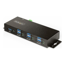 StarTech.com 7-Port Managed USB Hub with 7x USB-A, Heavy Duty with Metal Industrial Housing, ESD & Surge Protection, Wall/Desk/Din-Rail Mountable, USB 3.0/3.1/3.2 Gen 1 5Gbps - Rozbocovac - 6 x USB 3.2 Gen 2 + 1 x USB 3.2 Gen 1 - pro pripevnení na zed, desktop, lze montovat na konzolu DIN - kompatibilní s TAA