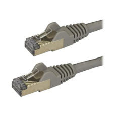StarTech.com 50cm CAT6A Ethernet Cable, 10 Gigabit Shielded Snagless RJ45 100W PoE Patch Cord, CAT 6A 10GbE STP Network Cable w/Strain Relief, Grey, Fluke Tested/UL Certified Wiring/TIA - Category 6A - 26AWG (6ASPAT50CMGR) - Patch kabel - RJ-45 (M) do RJ-45 (M) - 50 cm - STP - CAT 6a - provedení bez hrbolku - šedá