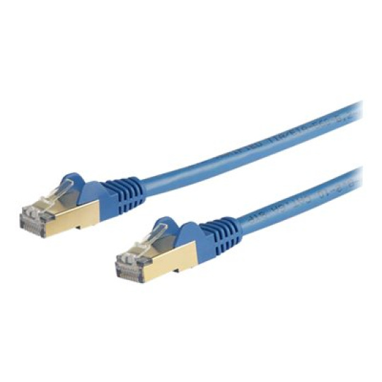 StarTech.com 7m CAT6A Ethernet Cable, 10 Gigabit Shielded Snagless RJ45 100W PoE Patch Cord, CAT 6A 10GbE STP Network Cable w/Strain Relief, Blue, Fluke Tested/UL Certified Wiring/TIA - Category 6A - 26AWG (6ASPAT7MBL) - Patch kabel - RJ-45 (M) do RJ-45 (M) - 7 m - STP - CAT 6a - lisovaný, provedení bez hrbolku - modrá