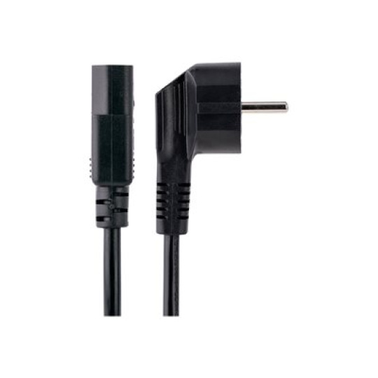 StarTech.com 3m (10ft) Computer Power Cord, 18AWG, EU Schuko to C13 Power Cord, 10A 250V, Black Replacement AC Cord, TV/Monitor Power Cable, Schuko CEE 7/7 to IEC 60320 C13 Power Cord - PC Power Supply Cable (713E-3M-POWER-CORD) - Elektrický kabel - power CEE 7/7 (Z) úhlový do power IEC 60320 C13 - AC 250 V - 10 A - 3 m - lisovaný - cerná