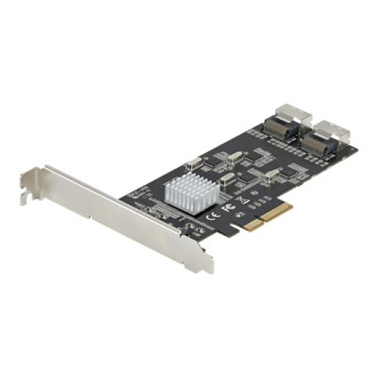 StarTech.com 8 Port SATA PCIe Card, PCI Express 6Gbps SATA Expansion Card with 4 Host Controllers, SATA PCIe Controller Card, PCI-e x4 Gen 2 to SATA III Adapter Card, Drive Cables Incl. - Windows/macOS/Linux (8P6G-PCIE-SATA-CARD) - Radic úložište - SATA 6Gb/s / SAS 6Gb/s - nízký profil - PCIe 2.0 x4 - cerná