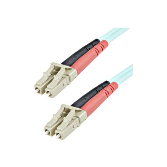 StarTech.com 1m (3ft) LC/UPC to LC/UPC OM3 Multimode Fiber Optic Cable, Full Duplex 50/125Â?m Zipcord Fiber Cable, 100G Networks, LOMMF/VCSEL, <0.3dB Low Insertion Loss - LSZH Fiber Patch Cord - Patch kabel - multirežim LC (M) do multirežim LC (M) - 1 m - optické vlákno - duplex - 50 / 125 mikron - vode - barva - pro P/N: J9152AST, MASFP10GBSR, SFP10GBLRMST, SFP10GBSRST, SFP10GSRSST, SFP10GSRXST