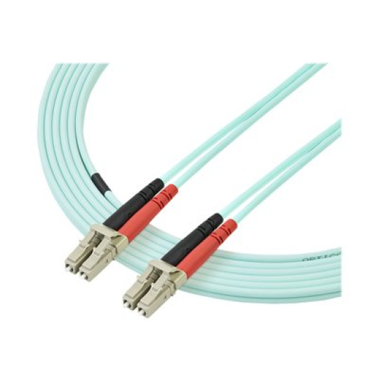StarTech.com 3m Fiber Optic Cable - 10 Gb Aqua - Multimode Duplex 50/125 - LSZH - LC/LC - OM3 - LC to LC Fiber Patch Cable - Patch kabel - multirežim LC (M) do multirežim LC (M) - 3 m - optické vlákno - duplex - 50 / 125 mikron - OM3 - neobsahuje halogen - vode - barva - pro P/N: J9152AST, MASFP10GBSR, SFP10GBLRMST, SFP10GBSRST, SFP10GSRSST, SFP10GSRXST