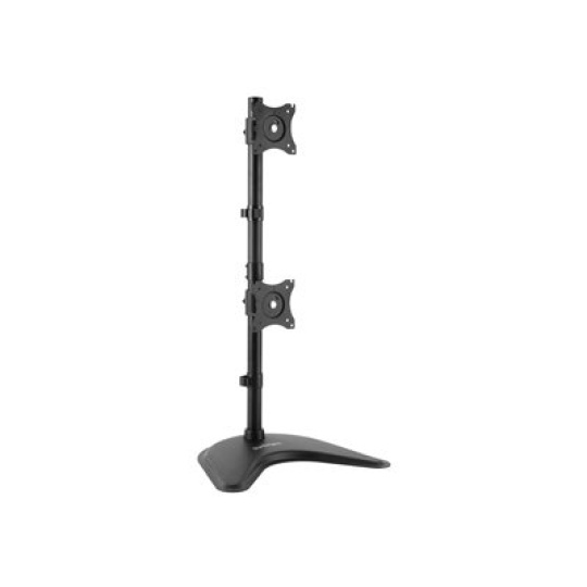 StarTech.com Vertical Dual Monitor Stand - Supports Monitors 13" to 27" - Adjustable - Computer Monitor Stand for Double Stacked VESA Monitors - Black (ARMBARDUOV) - Stojan - pro 2 monitory - vysoce odolná ocel - cerná - velikost obrazovky: 13"-27" - stolní stojan - pro P/N: ACCSMNT, DK30A2DH, DK30C2DAGPD, DK30C2HAGPD, TB3DK2DPM2, TB3DK2DPPD, USB3SDOCKDD