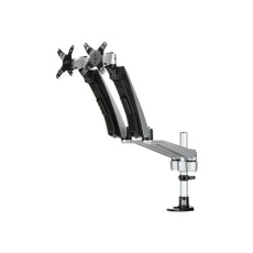 StarTech.com Desk Mount Dual Monitor Arm - Full Motion Articulating Arms - Premium Dual Monitor Stand - For up to 30" (19.8lb/9kg) VESA Mount Monitors - Tool-less Assembly - Steel & Aluminum - Montážní sada (úchyt na stul, svorka s pruchodkou) - plný pohyb - pro Displej LCD - plast, hliník, ocel - cerná, stríbrná - velikost obrazovky: 30" - pro P/N: ACCSMNT, DK30A2DH, DK30C2DAGPD, DK30C2HAGPD, PXT101YUK, TB3DK2DPM2, TB3DK2DPPD
