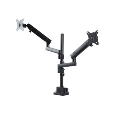 StarTech.com Desk Mount Dual Monitor Arm, Full Motion Monitor Mount for 2x VESA Displays up to 32" (up to 17lb/8kg), Ergonomic Vertical Stackable Arms, Articulating, Height Adjustable - Pole Mount, C-Clamp/Grommet (ARMDUALPIVOT) - Montážní sada (2 ramena monitoru, 2 desky VESA, žerd, základna, 2 monitor arm mounts, tool holder) - full-motion dual arm - pro 2 monitory - hliník - cerná - velikost obrazovky: 32" - upevnitelné na stul