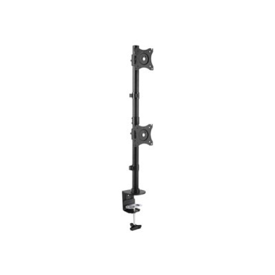 StarTech.com Vertical Desk Mount Dual Monitor Arm - For Monitors 13" to 27" - Adjustable - Desk Clamp / Grommet-Hole Mount - Dual VESA Monitors - Black (ARMDUALV) - Montážní sada - pro 2 monitory - vysoce odolná ocel - cerná - velikost obrazovky: 13"-27" - na stul, upevnitelné na stul - pro P/N: DK30A2DH, DK30C2DAGPD, DK30C2HAGPD, TB3DK2DPM2, TB3DK2DPPD, USB3SDOCKDD, USB3SDOCKHDV