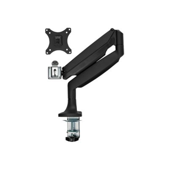 StarTech.com Desk Mount Monitor Arm, Heavy Duty Ergonomic VESA Monitor Arm, Single Display up to 9kg, Full Motion, Height Adjustable, Articulating, Aluminum, C-Clamp/Grommet, Black - Small Footprint Design (ARMPIVOTHDB) - Montážní sada - nastavitelné rameno - pro Displej LCD - vysoce odolný hliník - cerná - velikost obrazovky: 13.1"-32" - upevnitelné na stul - pro P/N: MONPROTECT