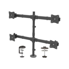 StarTech.com Desk Mount Quad Monitor Arm, Ergonomic VESA 4 Monitor Mount 2x2 up to 27", Articulating & Height Adjustable Pole Mount, Tilt/Swivel/Rotate LCD/LED Screen, Clamp/Grommet - Heavy-duty VESA Mount (ARMQUAD) - Montážní sada - nastavitelné rameno - pro 4 monitory - vysoce odolná ocel - velikost obrazovky: 13"-27" - upevnitelné na stul