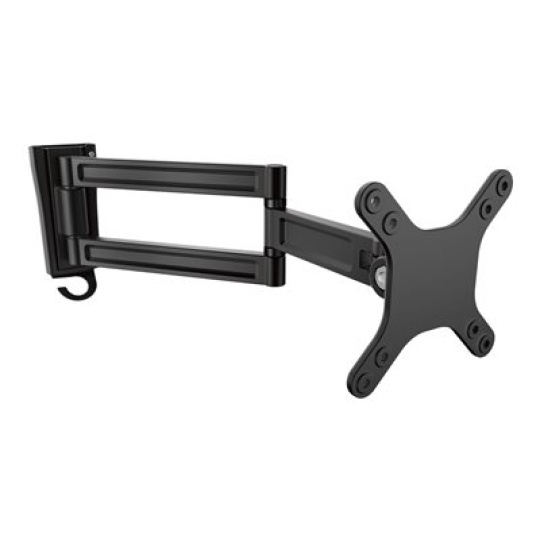 StarTech.com Monitor Wall Mount - Dual Swivel - Supports 13'' to 34'' Monitors - VESA Monitor / TV Wall Mount - Wall Mount Swivel Monitor Arm - Black (ARMWALLDS) - Montážní sada (montážní deska, šrouby, alarm monitoru) - nastavitelné rameno - pro Displej LCD - hliník - cerná - velikost obrazovky: 13"-34" - montáž na stenu