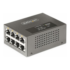 StarTech.com 4-Port Multi-Gigabit PoE++ Injector, 5/2.5G Ethernet (NBASE-T), PoE/PoE+/PoE++ (802.3af/802.3at/802.3bt), 160Watts Power Budget, Wall/DIN Rail Mountable - Unmanaged, For IP Cameras/Wireless APs/POSs (AS445C-POE-INJECTOR) - Dávkovac energie (DIN rail mountable / wall) - 160 Watt - výstupní konektory: 4 - cerná - kompatibilní s TAA