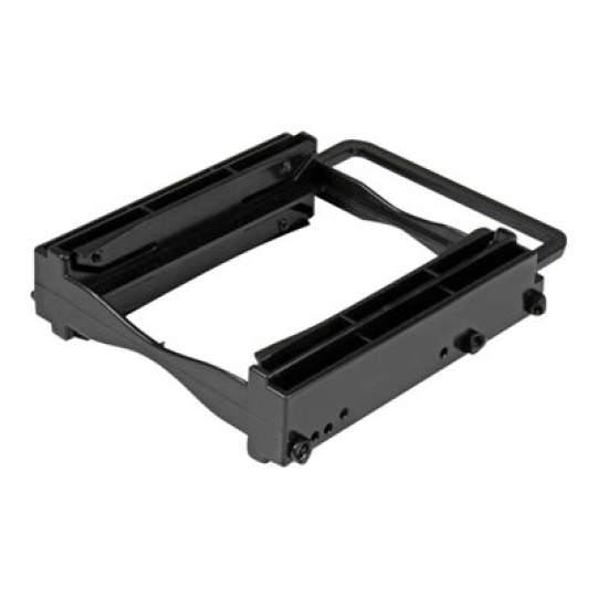 StarTech.com Dual 2.5" SSD/HDD Mounting Bracket for 3.5" Drive Bay - Tool-Less Installation - 2-Drive Adapter Bracket for Desktop Computer (BRACKET225PT) - Bay adaptér pro datový sklad - 3.5" to 2 x 2.5" - černá - pro P/N: M2E4SFF8643, PEX4SFF8643, U2M2E125