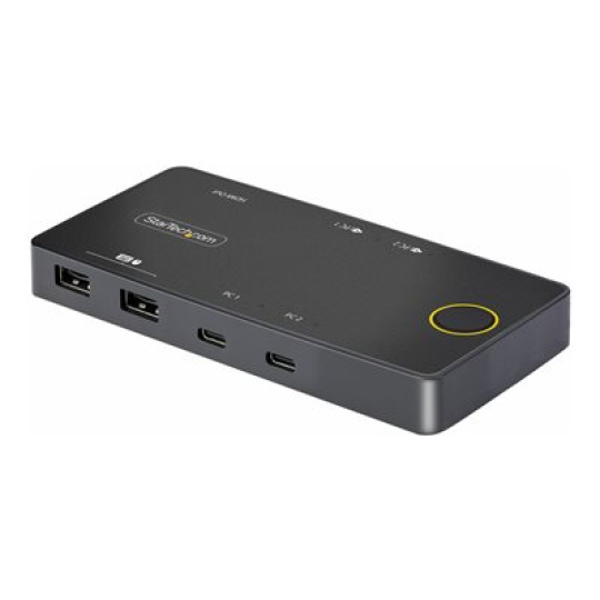 StarTech.com 2-Port USB-C KVM Switch, Single-4K 60Hz HDMI Monitor, Dual-100W Power Delivery Pass-through Ports, Bus Powered, USB Type-C/USB4/Thunderbolt 3/4 Compatible - Small Form Factor (C2-H46-UC2-PD-KVM) - Prepínac KVM - 2 x KVM / zvuk / USB - 1 místní uživatel - desktop