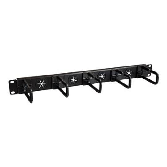 StarTech.com 1U 19" Cable Management Organizer, D Ring Hook Network/Server Rack Cord Manager, Data Center Horizontal Wire Panel with Passthrough Holes with Mounting Hardware, EIA/ECA-310-E - 1U Ring Hook Organizer (CABLMANAGERH) - Sada kabelového vedení skríne - 1U - 19"