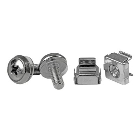 StarTech.com M5 Mounting Screws and Cage Nuts for Server Rack Cabinet - Pack of 50 Server Rack Screws (CABSCREWM5) - Šrouby a matice pro regál (balení 50) - pro P/N: RACK-21U-20-WALL-OA, RACK-24U-20-WALL-OA, RK12OD2, SHELF-2U-20-CENTER-V