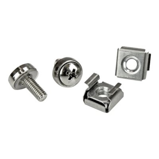 StarTech.com M5 Mounting Screws and Cage Nuts for Server Rack Cabinet - Pack of 100 Server Rack Screws (CABSCREWM52) - Šrouby a matice pro regál (balení 100) - pro P/N: RACK-18U-20-WALL-OA, RACK-21U-20-WALL-OA, RACK-24U-20-WALL-OA, SHELF-2U-20-CENTER-V