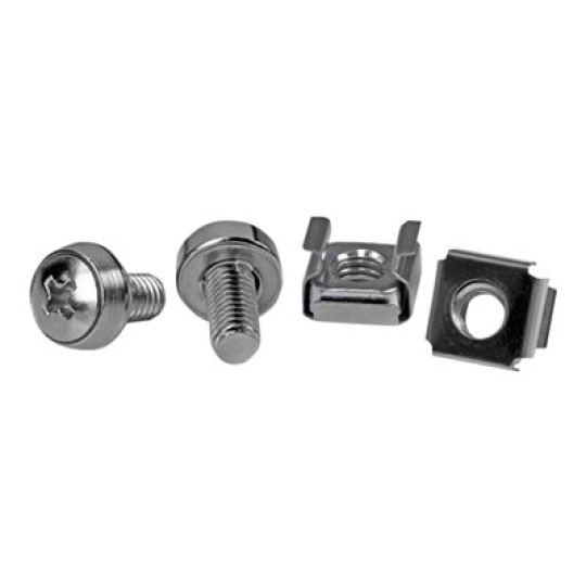StarTech.com M6 Screws and Cage Nuts - 50 Pack - M6 Mounting Screws and Cage Nuts for Server Rack and Cabinet - Silver (CABSCREWM62B) - Šrouby a matice pro regál - pro P/N: RACK-21U-20-WALL-OA, RACK-24U-20-WALL-OA, RK12OD2, SHELF-2U-20-CENTER-V