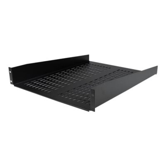 StarTech.com 1U Server Rack Shelf, 2U 22in Universal Fixed Vented Network Rack Shelf/Cantilever Tray for 19" AV/Data/Network Equipment Enclosure w/Cage Nuts & Screws, 50lbs Weight Cap. - 2U Network Rack Shelf (CABSHELF22V) - Police skríne - cerná - 2U - 22" - pro P/N: RK12OD2, RK2433BKM, RK2537BKM, RK3236BKF, RK4236BKB, RK4242BK24, RK4242BK30