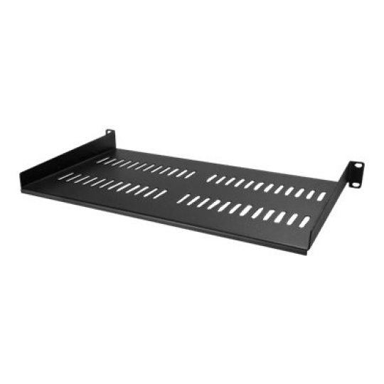 StarTech.com 1U Vented Server Rack Cabinet Shelf, 10in Deep Fixed Cantilever Tray, Rackmount Shelf for 19" AV/Data/Network Equipment Enclosure with Cage Nuts & Screws, 44lbs Weight Cap. - 1U Network Rack Shelf (CABSHELFV1U) - Police skríne - cerná - 1U - 10"