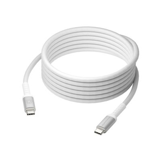 dbramante1928 IT - USB kabel - 24 pin USB-C (M) do 24 pin USB-C (M) - 3 m - USB napájení (100W), pletený kabel - bílá