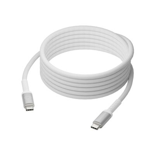 dbramante1928 IT - USB kabel - 24 pin USB-C (M) do 24 pin USB-C (M) - 3 m - USB napájení (100W), pletený kabel - bílá