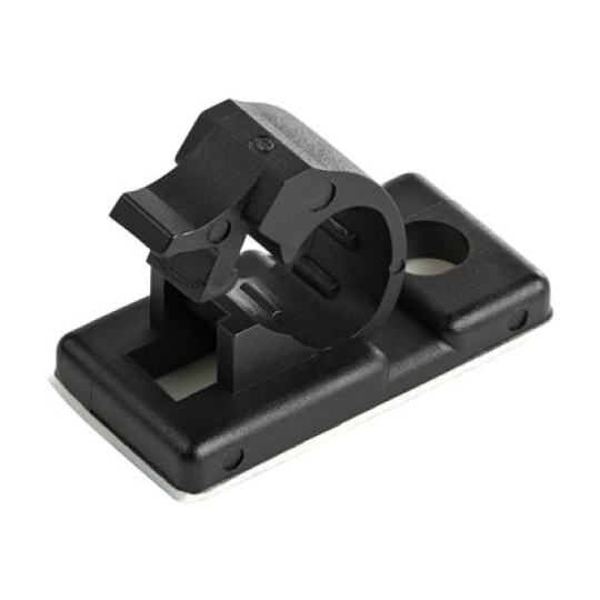 StarTech.com 100 Adhesive Cable Management Clips Black, Network/Ethernet/Office Desk/Computer Cord Organizer, Sticky Cable/Wire Holders, Nylon Self Adhesive Clamp UL/94V-2 Fire Rated - Nylon 66 Plastic - TAA (CBMCC1) - Svorky kabelu - cerná - kompatibilní s TAA (balení 100)