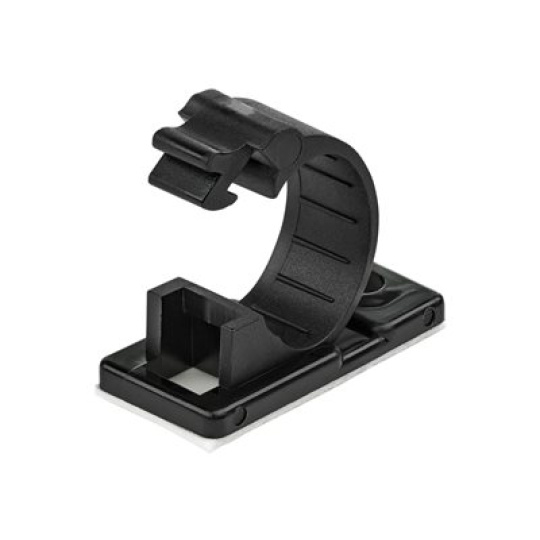 StarTech.com 100 Adhesive Cable Management Clips Black, Network/Ethernet/Office Desk/Computer Cord Organizer, Sticky Cable/Wire Holders, Nylon Self Adhesive Clamp UL/94V-2 Fire Rated - Nylon 66 Plastic - TAA (CBMCC2) - Svorky kabelu - cerná - kompatibilní s TAA (balení 100)