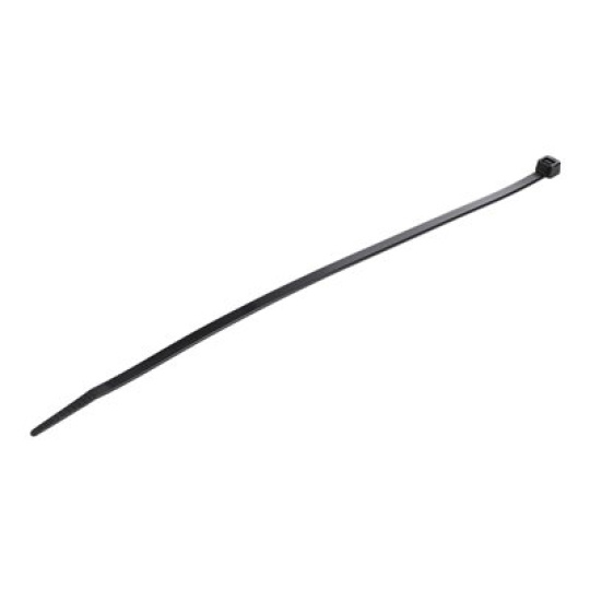StarTech.com 10"(25cm) Cable Ties, 1/8"(4mm) wide, 2-5/8"(68mm) Bundle Diameter, 50lb(22kg) Tensile Strength, Nylon Self Locking Zip Ties w/ Curved Tip, 94V-2/UL Listed, 100 Pack, Black - Nylon 66 Plastic - TAA (CBMZT10B) - Kabelová stahovací páska - 25.4 cm - cerná - kompatibilní s TAA (balení 100)