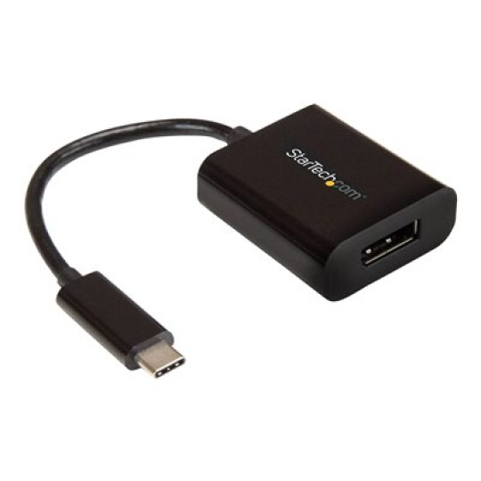 StarTech.com USB C to DisplayPort Adapter 4K 60Hz - USB Type-C to DP 1.4 Monitor Video Converter (DP Alt Mode) - Thunderbolt 3 Compatible - Adaptér DisplayPort - 24 pin USB-C (M) do DisplayPort (F) - Thunderbolt 3 / DisplayPort 1.4 - 14 cm - podpora 8K30 Hz (7680 x 4320), podpora 4K60Hz - cerná - pro P/N: BNDTB10GI, BNDTB210GSFP, BNDTB410GSFP, BNDTB4M2E1, BNDTBUSB3142, TB4CDOCK
